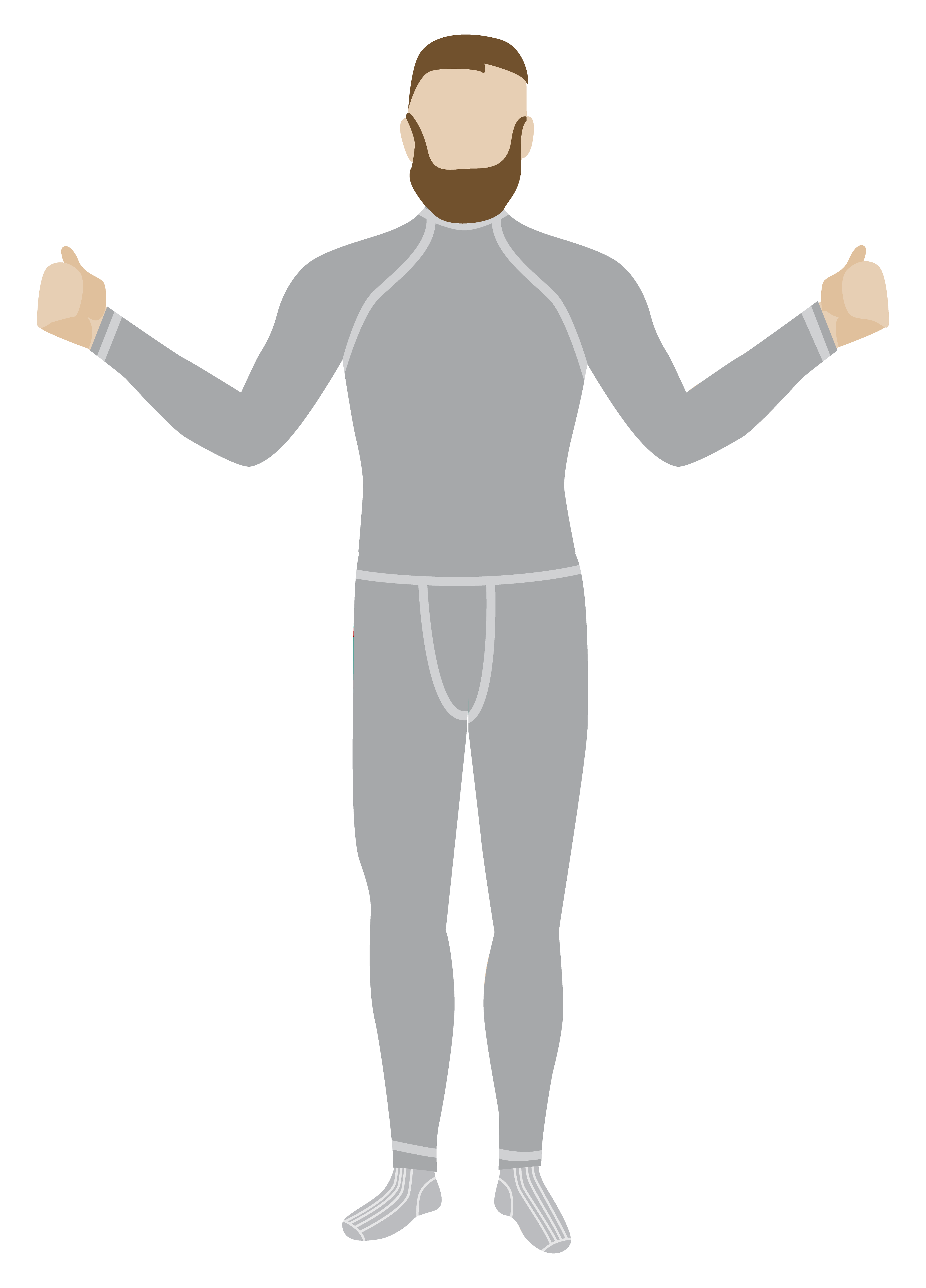Illustration of man wearing base layer clothing