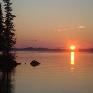 Beautiful sunset on the lake