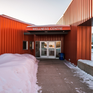 Entrance to the Wellness Centre in Winter