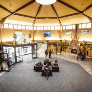 Lobby entrance view from the second floor