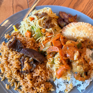 Plate of African inspired food