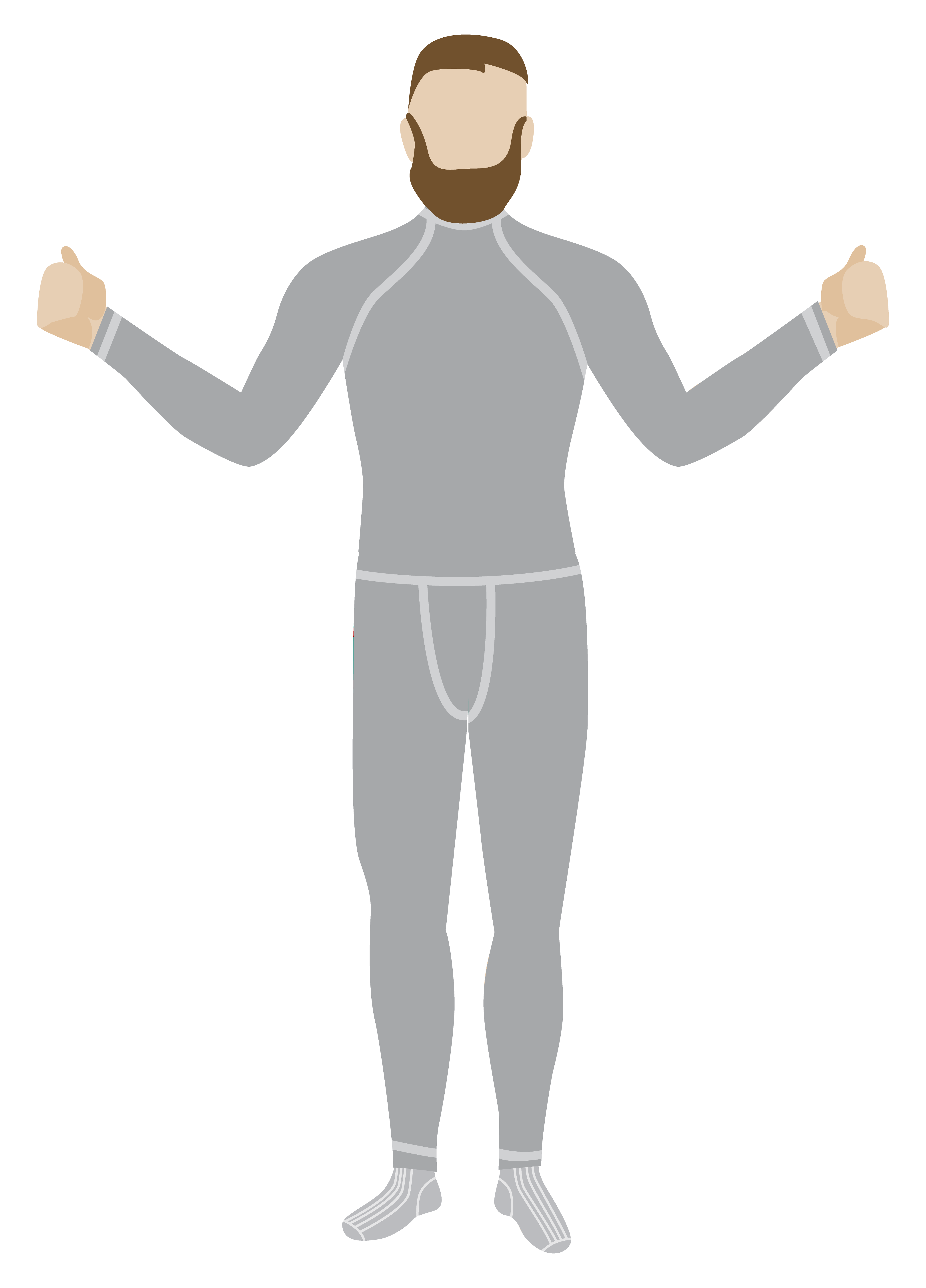Illustration of man wearing base layer clothing