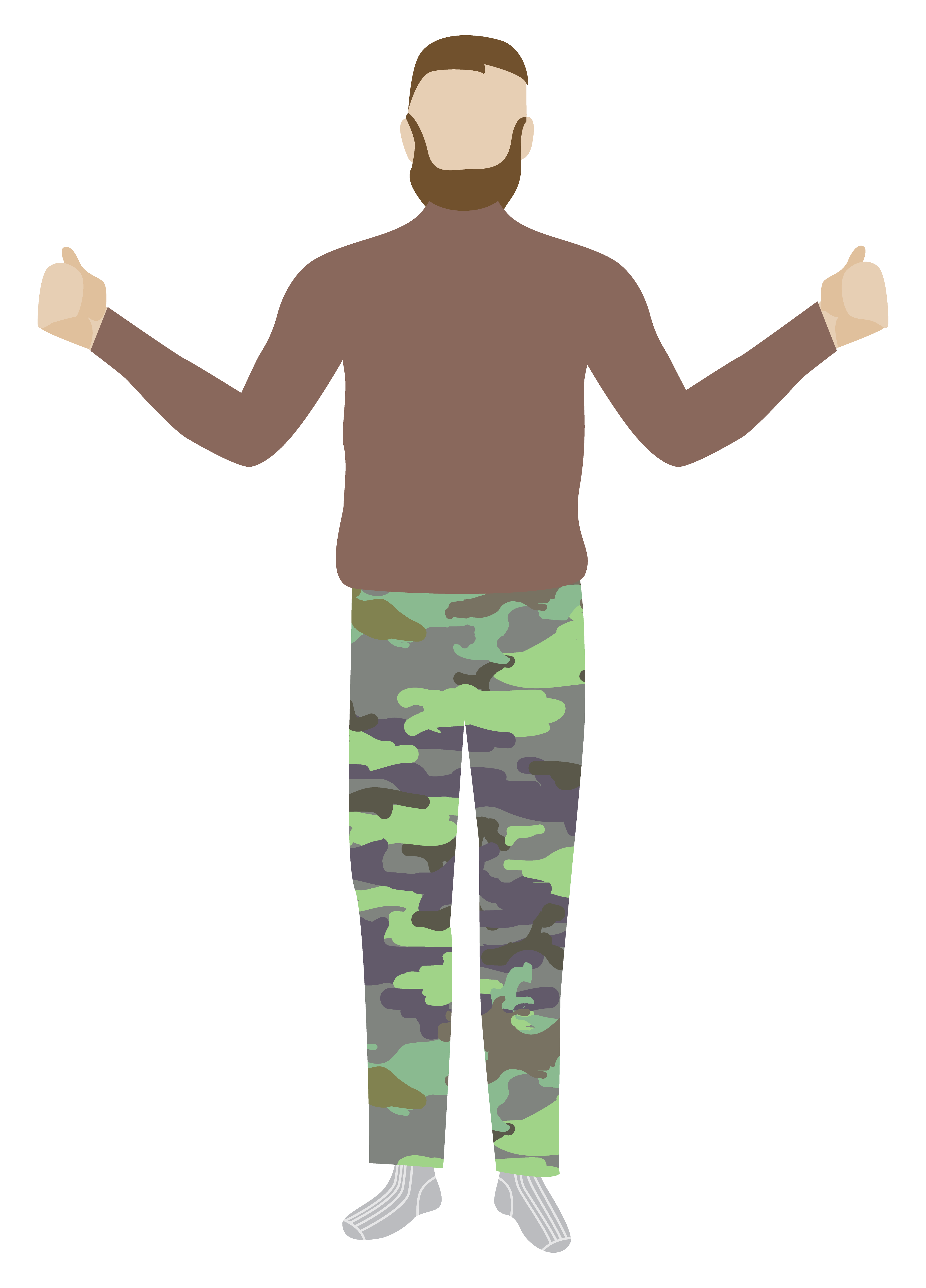Illustration of man wearing mid-layer clothing