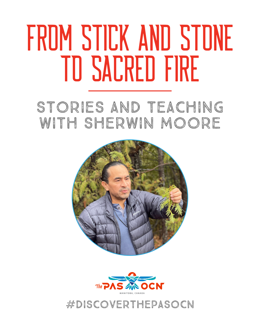 Sherwin Moore holding up cedar with blog title and logo